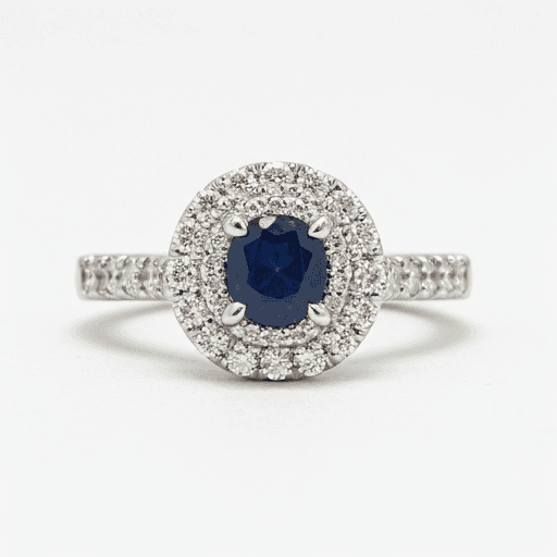 Bague Bleu Royal Halo